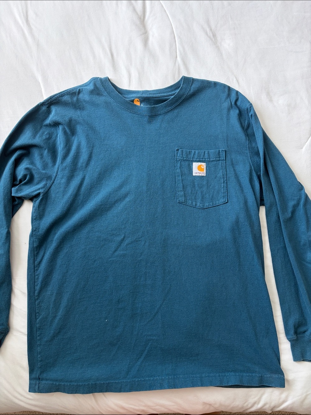 Carhartt Teal Blue Long Sleeve Pocket Tee